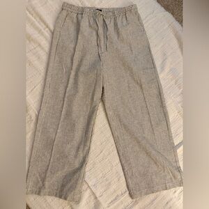 J.Crew Black and White Striped Drawstring Pants